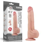 LoveToy King Sized Sliding Skin Dual Layer Dong – realistiškas dildo – TPE – kūno spalvos – 29,2 cm — Nuotrauka 1