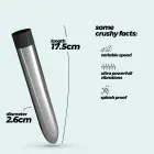 CRUSHIOUS CLASSIC VIBE VIBRATORS – 17.5 cm (6.9″) – sudraba Foto 7