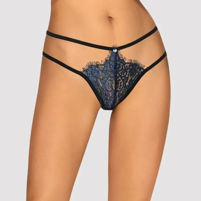 Obsessive Yassmyne Thong with Blue Lace – L/XL