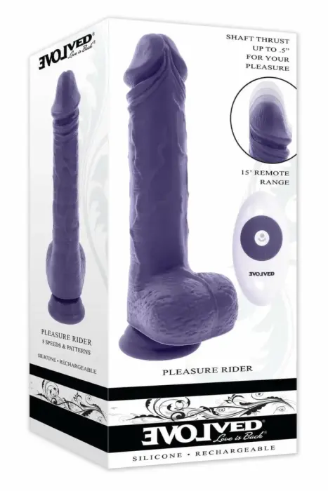 EVOLVED Pleasure Rider – большой силиконовый вибратор с фрикциями – 8 режимов – чёрный – 22,2 см