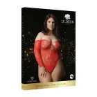 Wonder bodijs ar dekoratīviem akmentiņiem – Plus size – sarkans Foto 1