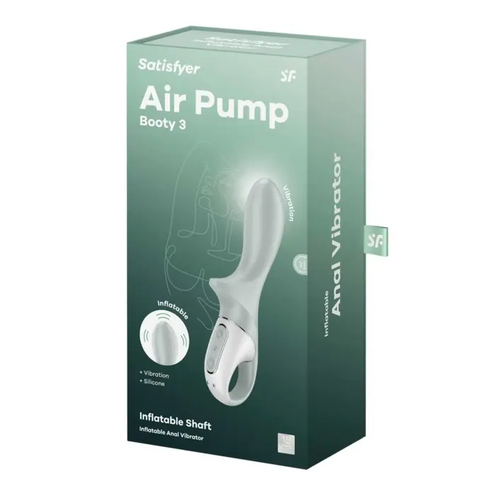 Air Pump Booty 3 Inflatable Dildo – 20–23 cm (7.9–9.1″) – Grey-Green