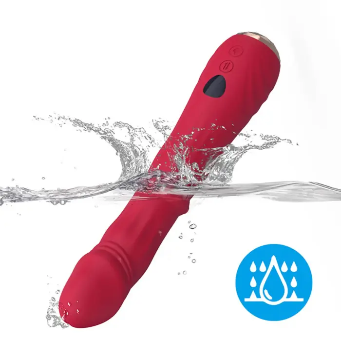 Jackal Red G-punkta vibrators ar kustību funkciju – 21.9 cm (8.6″) – sarkans Foto 9
