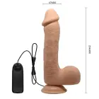 Baile Beautiful Johnson – vibruojantis realistiškas TPR dildo su sėklidėmis ir siurbtuku – 23,4 cm (9,2 colio) — Nuotrauka 8