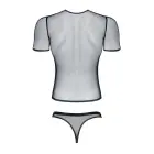 RFP Regnes Fetish Planet Men's Elastic Mesh Set - V-neck T-shirt and Thong - Black - S — Photo 7