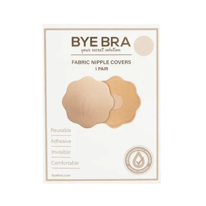 Bye Bra Fabric Nipple Covers Nude – Discreet Flower-Shaped – 1 Pair