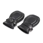 BDSM Faux Leather Bondage Mitts – Black — Photo 2