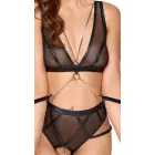 Cottelli BONDAGE powernet bra & crotchless high-waist briefs with handcuffs – black – M — Photo 7