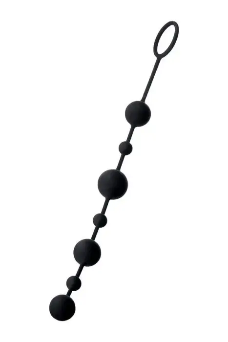 Anālo pērlīšu komplekts Toyfa A-toys Coron, ar sēkliniekiem, silikona, melns, 35.9 cm – Black Foto 7