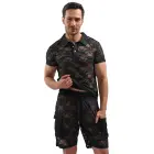 Svenjoyment Herren Shirt – meeste läbipaistev lillelisest pitsist polostiilis särk – must – XL — Foto 3