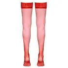 Hold-up stockings with lace band – Red — Photo 7