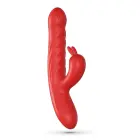 CRUSHIOUS Lapin triušio vibratorius su stūmimo funkcija – 21.5 cm (8.5″) – raudonas — Nuotrauka 1