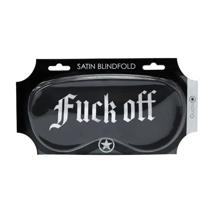 Fuck Off - Printed Satin Mask - Black Foto 1