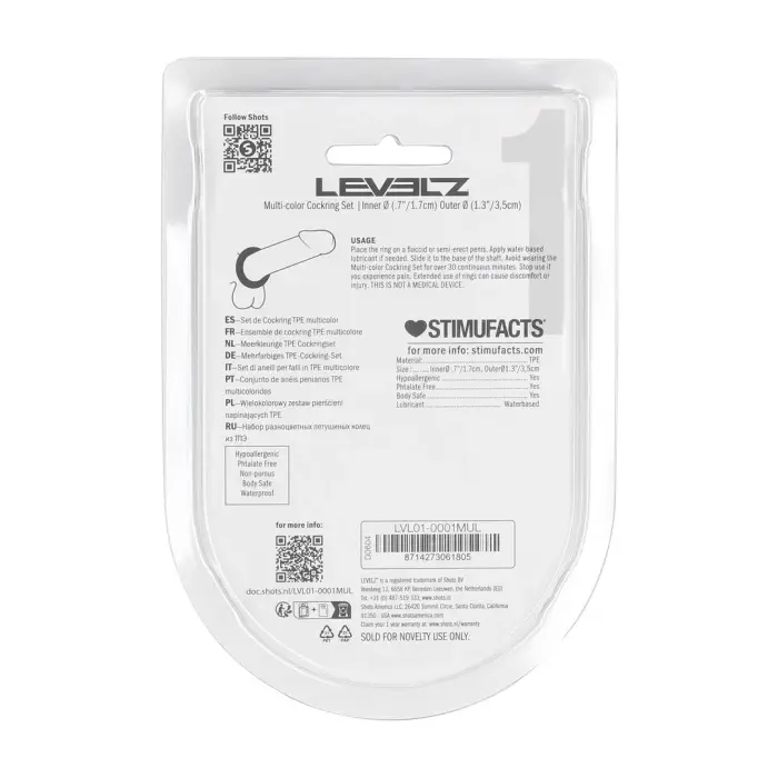 Dzimumlocekļa gredzenu komplekts 4 gab. - daudzkrāsains Foto 2