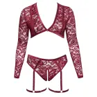 Cottelli CURVES Red Lace and Velvet Lingerie Set with Suspender Briefs – 3 XL — Photo 5