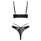 Cottelli LINGERIE wetlook liemenėlė ir atviri stringai – juodas – S — Nuotrauka 6