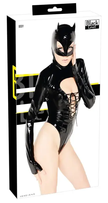 Black Level La Body Maske Catsuit with Mask – Black – M