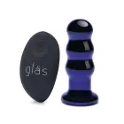 Glas Vibrating Beaded Plug – стеклянная анальная вибропробка с пультом – 9 см — Фото 1