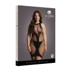 Augsts kakla izgriezums, tīkliņa kontrasta mini kleita – Plus size Foto 1