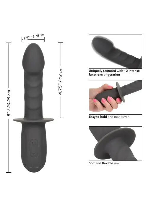 Ramrod rotējošs vibrators – 19 cm (7.5″) – melns Foto 4