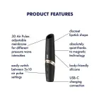 Satisfyer Perfect Kiss Lipstick-Shaped Air Pulse Clitoral Stimulator – Pink — Photo 2