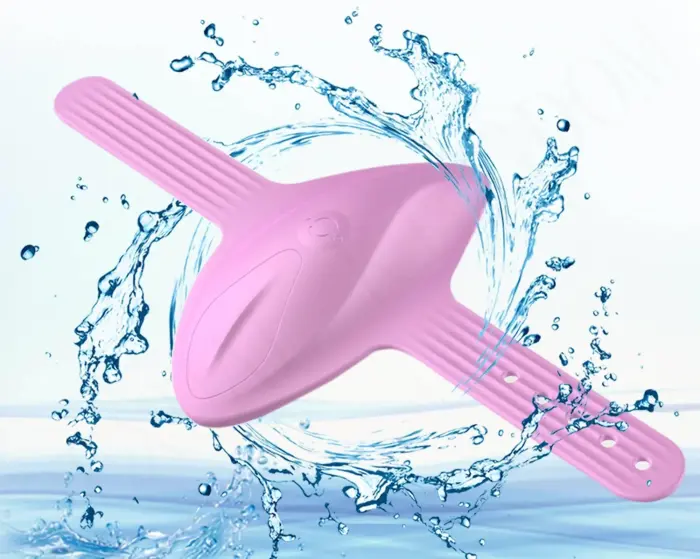 Rozā medicīniskā silikona strap-on vibrators – 10 vibrācijas režīmi Foto 9