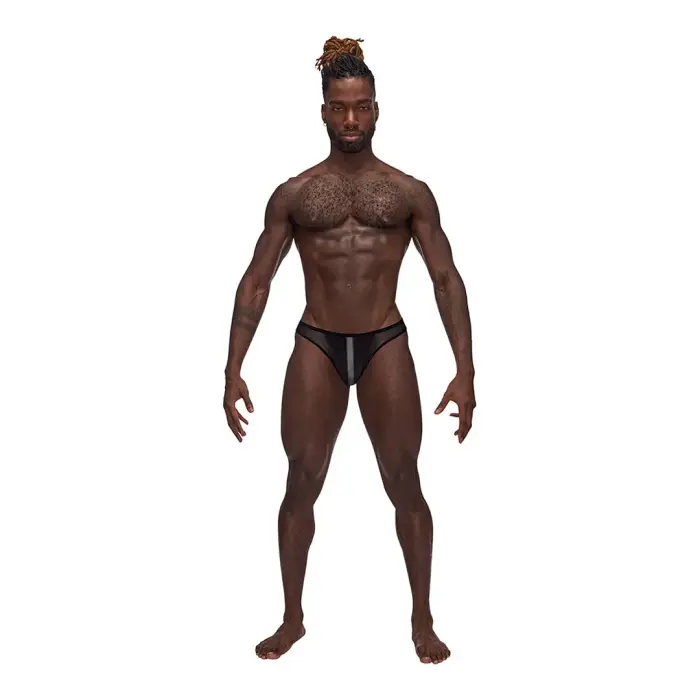 Male Power Landing Strip bikini apakšbikses – melnas – L Foto 5