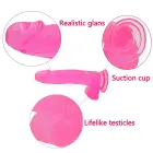 Liels rozā dzīslains reālistisks dildo ar piesūcekni – 20 cm (8″) — Foto 7