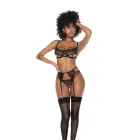 Yours Truly Three Piece Open Cup Bra Set – Black – S/M — Photo 3