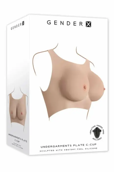 Gender X Undergarments Plate silicone breast vest – C cup – light skin tone