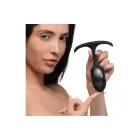 Premium silikona anālais spraudnis ar svaru un tekstūru – M – 10-15 cm – Melns — Foto 3