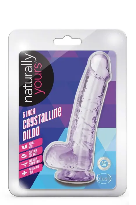 Naturally Yours Crystalline Dildo – 15.2 cm (6″) – Purple
