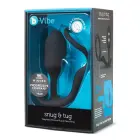 B-Vibe Snug & Tug – Erekcijas gredzens ar svaru un anālais spraudnis – Melns — Foto 3