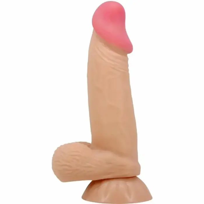 Pretty Love Sliding Skin TPR dildo ar piesūcekni – 19.4 cm (7.6″) – miesas krāsa