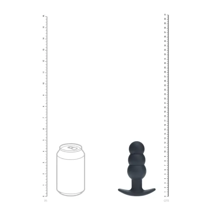 Tri Bulb вибрирующий силиконовый анальный штекер – Черный Фото num