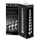 Icicles No. 2 stikla dildo ar bumbiņām – 22.5 cm (8.9″) – Caurspīdīgs — Foto 3