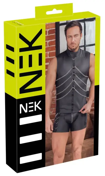 NEK Sleeveless Shirt with Chains – Black – L