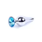 Plug-Jewellery Silver Anal Plug – 9.5 cm (3.7″) – Blue — Photo 7