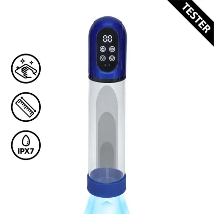 Engage - Automatic Waterproof Penis Pump and Masturbator - Metallic Blue - Tester