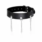 OHMAMA Fetish Adjustable Necklace with Rings and Metal Chain – Black — Photo 3