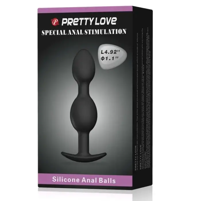 PRETTY LOVE Специальная анальная пробка для стимуляции – 13 cm (5.1″) – Черная
