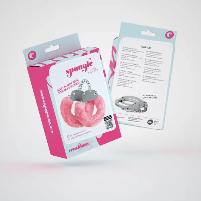 Spangle Metal Handcuffs with Plush – Pink