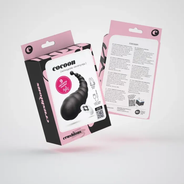 Cocoon Перезаряжаемое виброяйцо с пультом управления – 8.5 cm (3.3″) – черное
