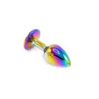 Varavīksnes krāsu anālais spraudnis ar dārgakmeni S – 7 cm (2.75″) — Foto 5
