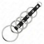 KINK Metal Intimate Rings Set 5 pcs with Leather Connector 3.2-5 cm — Photo 4