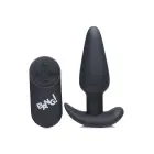 Vibrating Silicone Butt Plug with Remote Control – 18–20 cm – Black — Photo 6