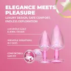 Ouch! Paris Collection – metal anal plug set with jewels – pink – 3 pcs — Photo 4