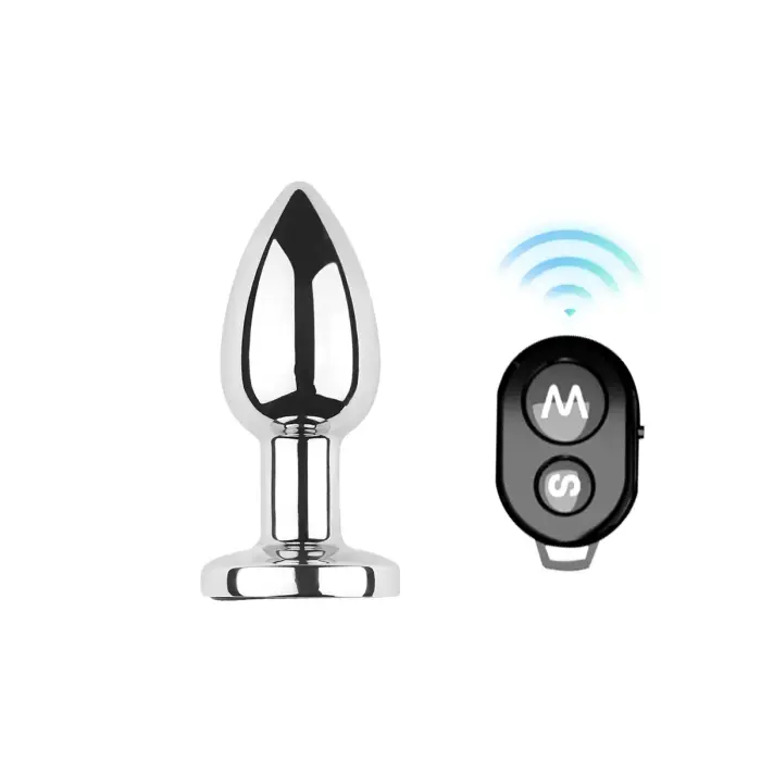 Vibrating Aluminum Butt Plug – 7.1 cm (2.8″) – Black