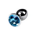 TOYFA metāla anālais spraudnis ar Topāza dārgakmeni – 7 cm – Pelēks Foto 4