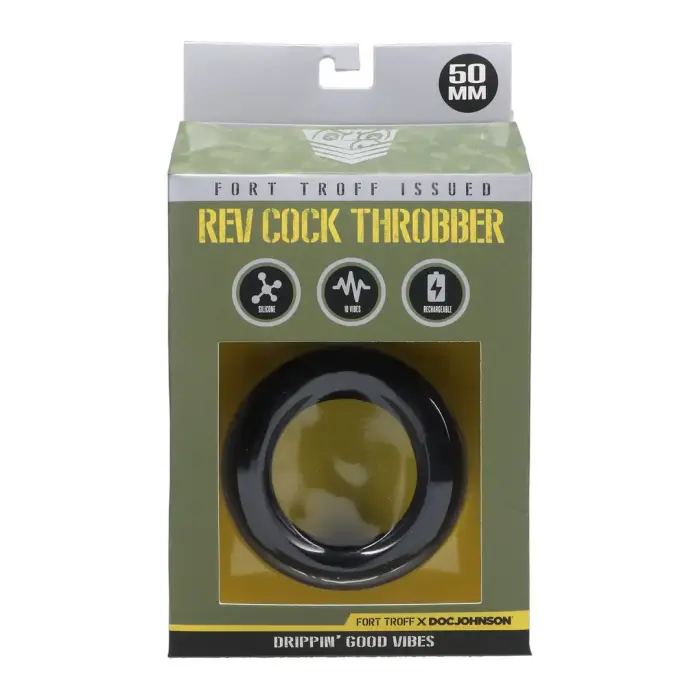 Rev Cock Throbber Vibrating Cock Ring – Black